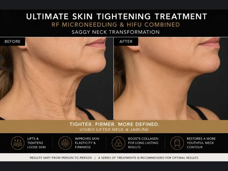 before and after Ultimate skin tightening treatment 