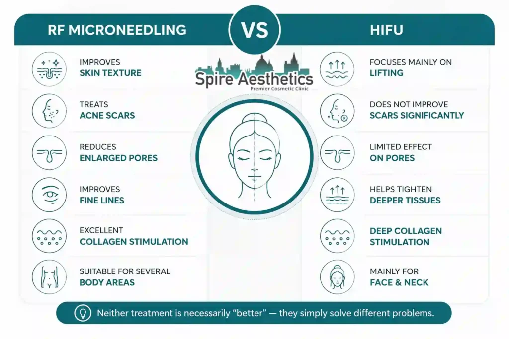 RF Microneedling vs HIFU: Which Treatment Gives Better Results ?